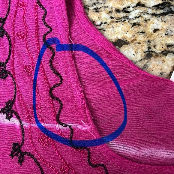 Ocean Breeze Knit Tunic Top Women’s One Size Pink Boho Hippie Sheer Embroidered - Picture 12 of 12